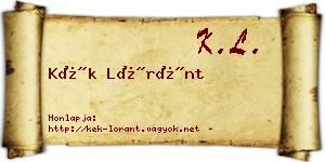 Kék Lóránt névjegykártya