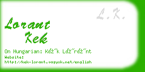 lorant kek business card